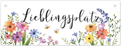 Produktbild von Blumenwiese Metallschild mit Spruch Lieblingsplatz