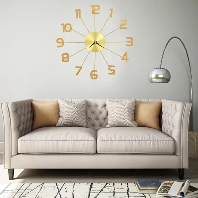 Imagen del producto de Reloj de pared metálico Living Store, 50 cm, color dorado