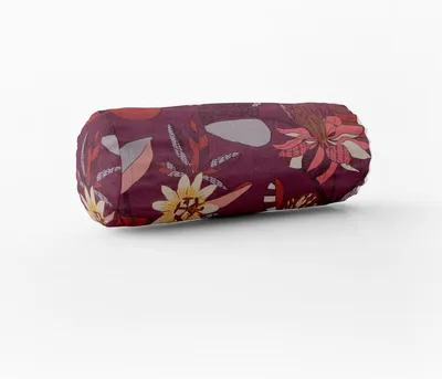 Produktbild von SCHÖNER LEBEN. Kissenhülle große Blumen beere bunt div. Größen Größe 15x40cm (ØxB) Nackenrolle 15x40cm (ØxB) Nackenrolle Größe