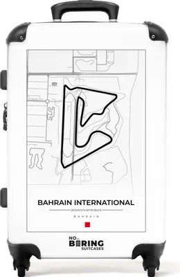 Produktbild von NoBoringSuitcases.com® Großer Koffer - F1 - Rennen - Bahrain International - Sport - Weiß - Kombinationsschloss TSA - Hartschalen Trolley 4 Rollen - 72 liter - Reisekoffer - 66 cmKoffer Mittelgroß 67x43x25 cm, 72L,