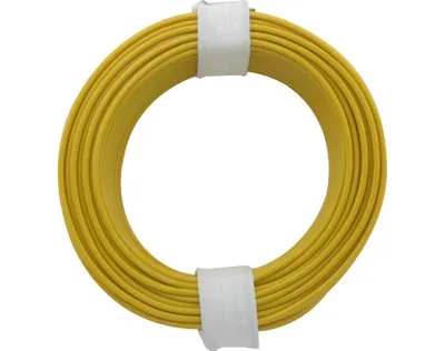 Image de Fil de contact en cuivre, isolé, ø0,5mm, 10m - Couleur : jaune