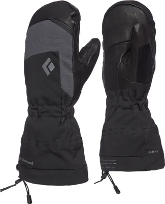 Schwarze Mercury Mitts Handschuhe von Black Diamond; geeignet für Aufstiegsaktivitäten; mit elastischem Bündchen.