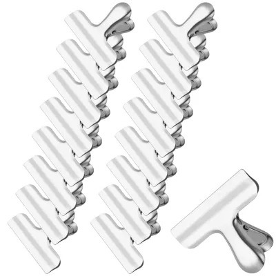 Image de 16 clips en acier inoxydable pour emballages hermétiques - Réutilisables