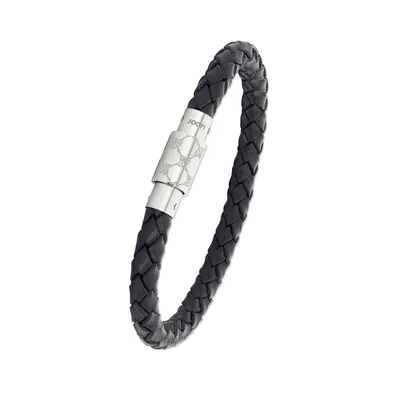 Produktbild von Joop! 2023437 Armband Herren Cornflower Logo Schwarz Leder mit Edelstahl 21 cm