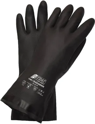 Produktbild von Nitras BLACK BARRIER 12 Paar Chemikalienhandschuhe | schwarz | Gr. 9