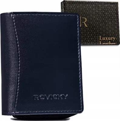 Obrázek produktu pro Rovicky dámská kožená peněženka RFID tmavě modrá 10x8 cm