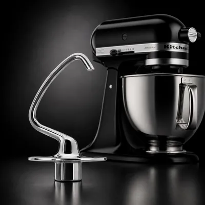 Immagine prodotto di Gancio per impastare in acciaio inossidabile 5KSM5THDHSS compatibile con i robot da cucina KitchenAid da 4,3 L / 4,7 L / 4,8 L – Gancio per impastare per modelli con testa motore ribaltabile