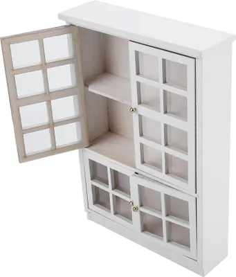 Produktbild von 1:12 Puppenhaus Mini-Holzvitrine mit drei Ebenen, Bücherregal für Puppen