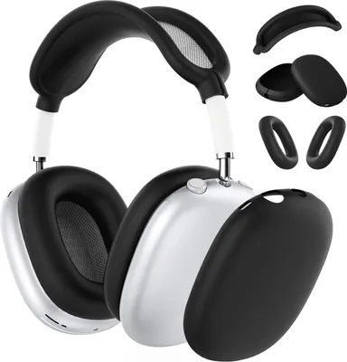 Produktbild von MMOBIEL Silikon-Schutzhülle für AirPods Max - Silikon Ohrpolster Schutz Hülle - Schwarz