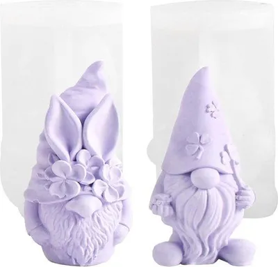Produktbild von Famanu Silikonformen 2 Stück für Ostern - 3D Gießformen für Hasen