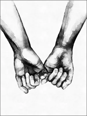 Produktbild von TPFLiving Kunstdruck LW-18 (OHNE RAHMEN) Poster - Leinwand - Wandbild - Hochauflösender Giclée-Druck, langlebig und hochwertig - Abstrakte Figuren Hände Love -  - Größe: 21x30cm