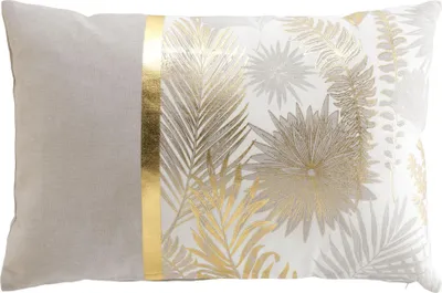 Produktbild von Dekoratives Kissen für ein längliches Kissen, goldene Blätter, 40 x 60 cm
