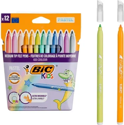 Zdjęcie produktu dla Pisaki 12 Kolorów Pastel Kids Bic
