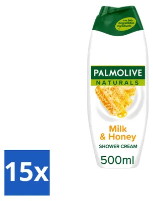 Produktbild von 15 x Palmolive Naturals Duschcreme Milch & Honig 500 ml - Vorteilspackung - 15 Stücke