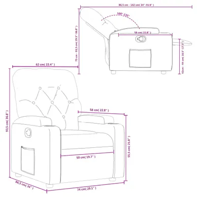 Zdjęcie produktu dla VidaXL 372484, Tkanina, Brązowy, Pianka, 110 kg, 740 mm, 865 mm