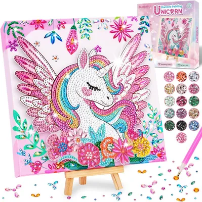 Productafbeelding van Cadeau Meisjes 6 7 8 9 Jaar, 5D Diamant Schilderij Kinderen Eenhoorn