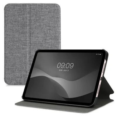 Produktbild von kwmobile Hülle kompatibel mit Apple iPad Mini 6 (2021) / iPad Mini 7 (2024) - Slim Tablet Cover Case Schutzhülle mit Ständer Grau