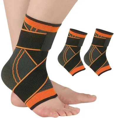 Produktbild von Unyqoos® 2er-Set verstellbare Knöchelbandagen – Knöchelstütze für Sport & Regeneration, Orange, Größe L