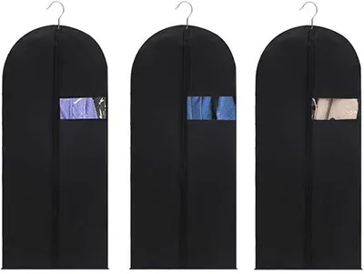 Produktbild von Kleiderhüllen, 3-teilig, schwarz, 60x120cm, Stoffschutz