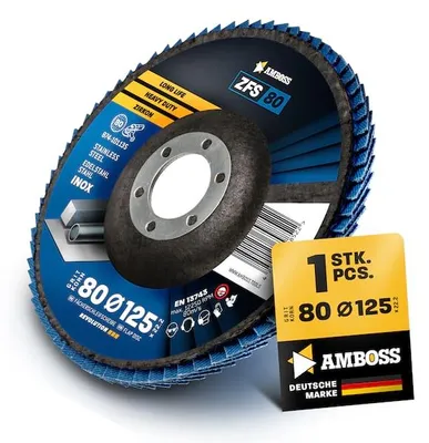 Produktbild von 1x Amboss ZFS Fächerschleifscheibe Korn:80 Ø125mm