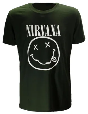 Produktbild von Dunkelgrünes Smiley-T-Shirt von Nirvana - S