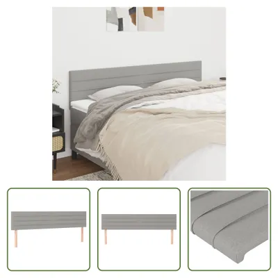 Produktbild von The Living Store Kopfteile 2 Stk. Hellgrau 80x5x78/88 cm Stoff
