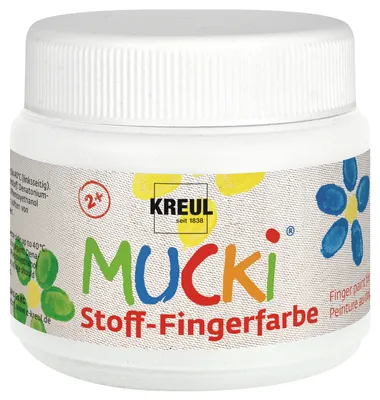 Image de KREUL 28101 KREUL Peinture au doigt pour tissu "MUCKI", blanc, 150 ml