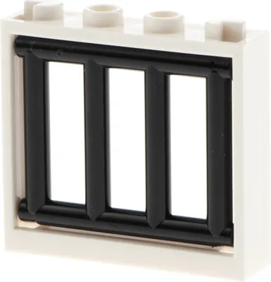 Produktbild von 1x Lego Fenster Rahmen 1x4x3 weiß Gitter schwarz 4521681 62113 4530590 60594