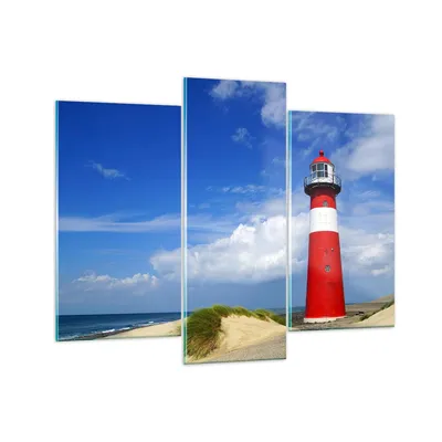 Produktbild von Bilder auf glas - Turm Leuchtturm Ozean Ufer - 130x100cm - Glasbilder - Wandbilder - Kunstdruck - zum Aufhängen bereit - Wanddekoration aus Glas - Glas Bilder - Wandbild auf Glas - GCB130x100-2395