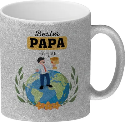Produktbild von Bester Papa der Welt Glitzer-Kaffeebecher zum Vatertag