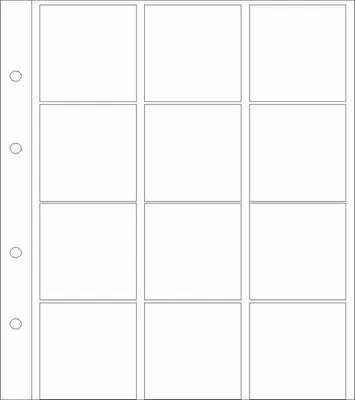 Produktbild von Prophila Collection 10 Münzrähmchen-Hüllen mit je 12 Fächern für Münzrähmchen (50 x 50 mm), mit 10 weißen Karton-Zwischenblättern
