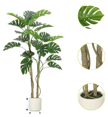 Zdjęcie produktu dla Sztuczna roślina monstera, realistyczny wygląd, dekoracja wnętrz, 1,5 m
