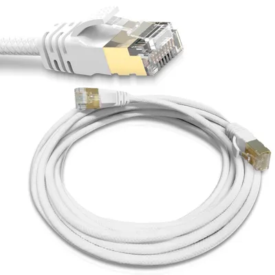 Produktbild von Netzwerkkabel Cat8 Cat8.1 Patchkabel Internetkabel Ethernet Kabel 2 - 15m KabelFarbe:Weiß;Länge:2 m
