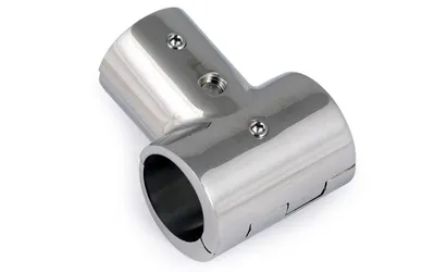 Produktbild von Edelstahl T-Stück klappbar für 22 mm Rohr, für Boote zur Herstellung von Sonnensegel, Handlauf, Reling