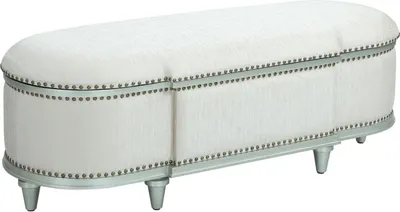 Image de Tabouret ovale Coffre Repose-pieds classique Tabouret de pied Banc Banquette Ottomane Tissu