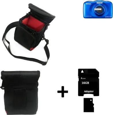 Produktbild von K-S-Trade Kameratasche Fototasche Umhängetasche Schutz Hülle kompatibel mit Nikon Coolpix W150 mit Zusatzfach und teilbaren Innenraum mit Trennwand
