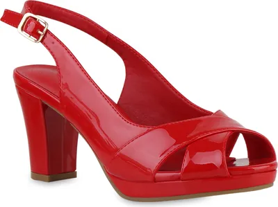 Produktbild von VAN HILL Damen Klassische Sandaletten Freizeit Schuhe 841590, Farbe: Rot, Größe: 36