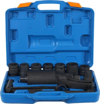Produktbild von Drehmomentverstärker/Drehmoment‑Multiplikator - Radmutter‑Schlüsselsatz - 7 Stecknüsse - Übersetzung 1:58 - 5500 Nm - 25,4 mm Vierkant - CR‑V/Kohlenstoffstahl - Schwarz