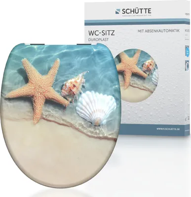 Obrázek produktu pro SCHÜTTE WC sedátko BEACH, WC sedátko z duroplastu s mechanismem měkkého zavírání, potisk motivů