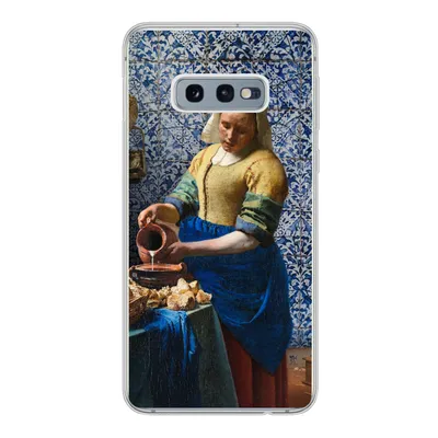 Produktbild von MuchoWow® Handyhülle Schutzhülle Hülle für Samsung Galaxy S10e Milchmädchen - Delfter Blau - Vermeer - Gemälde - Alte Meister Silikon Softcase Handy Hülle - Handy