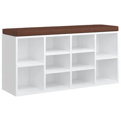 Produktbild von vidaXL Schuhbank Hochglanz-Weiß 103x30x48 cm Holzwerkstoff