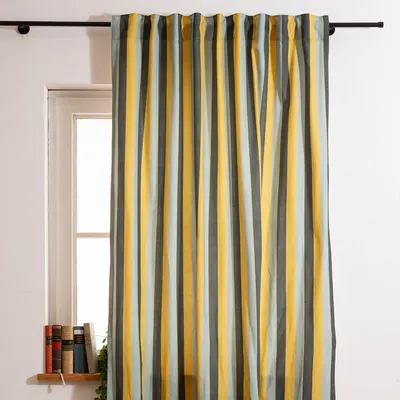 Produktbild von Vorhang Streifen Grün Grau Blau Smok-Schlaufe 245x130cm (HxB)