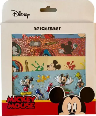 Produktbild von Disney Mickey Mouse Stickerset, 2 Papierstickbögen, Matallicstickerbogen, Pop Up Stickerbogen