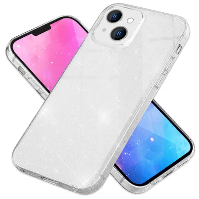 Zdjęcie produktu dla Etui na iPhone 14 Plus - Glitter Cover Hybrid Silicone Mobile Phone Case Glitter Case Silver