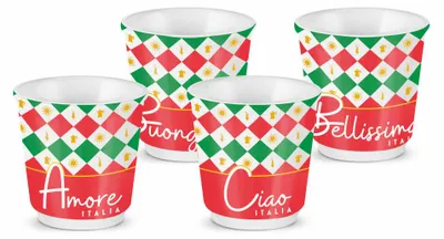 Produktbild von Bialetti Tricolore, Set, 0,08 l, Tasse, Espresso, Mehrfarbig, Porzellan