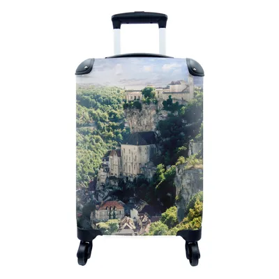 Produktbild von MuchoWow® Koffer Handgepäck Trolley Rollkoffer Kleine Reisekoffer mit 4 Rollen - Frankreich - Klippe - Dorf - Cabin Size < 55x40x23 cm & 55x40x20 cm - Fotokoffer - Kabinenkoffer - Boardgepäck - Reise-Box - Reisekoffer - Reisegepäck - Koffer mit Bild - Trolley für Kinder