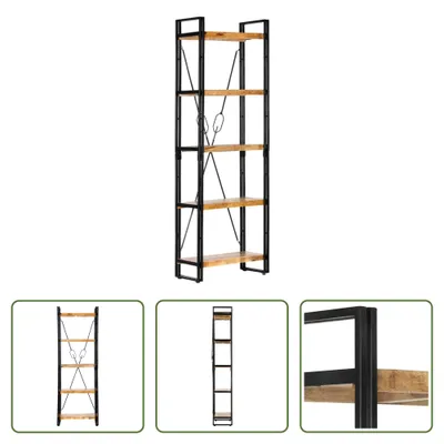 Immagine prodotto di The Living Store Libreria 5 scomparti 60 x 30 x 180 cm Legno massiccio di mango