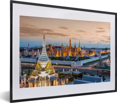 Produktbild von MuchoWow® MuchoWow® Gerahmtes Poster Thailand - Sonne - Stadt 40x30 cm - Poster mit zchwarzem Bilderrahmen - Bilderrahmen - Poster im Rahmen