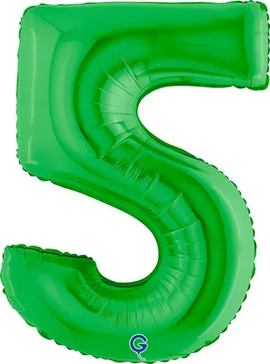 Produktbild von Riesenzahl Folienballon 40"/102cm | Grün Zahl: 5
