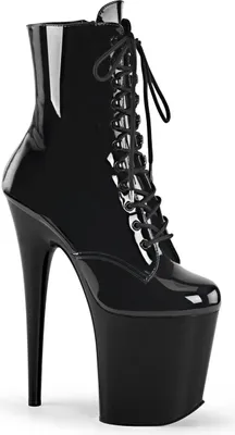 Produktbild von Pleaser | Stiefeletten - Flamingo-1020 - Schwarz - EU 38 - Extrem hohe Absätze - High Heels